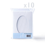 Witte drieluikkaarten met ovaal uitsnijvenster – verpakking