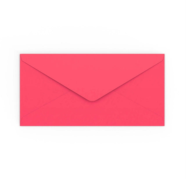 DL Bright Pink Gummed V-Flap Envelope (110 x 220mm)